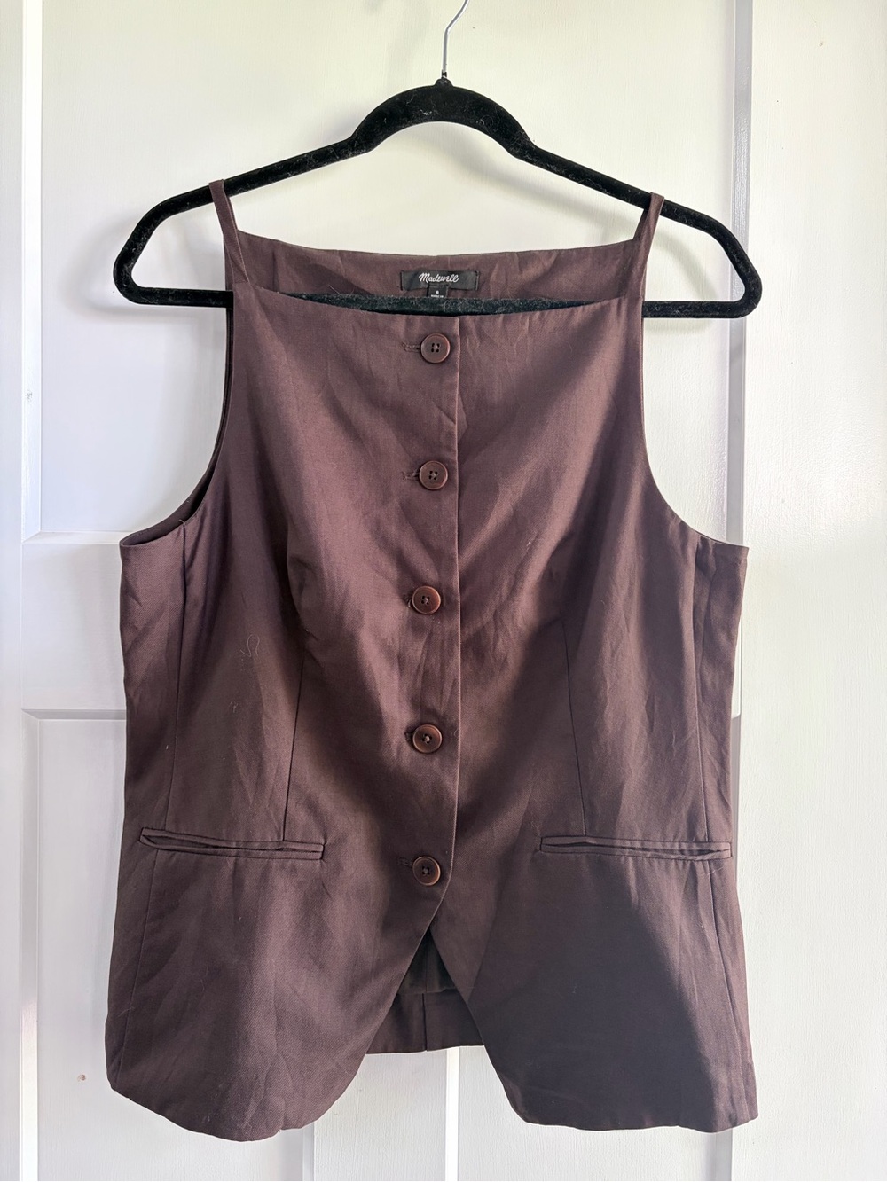 Madewell Women’s Brown Button Down Vest Top